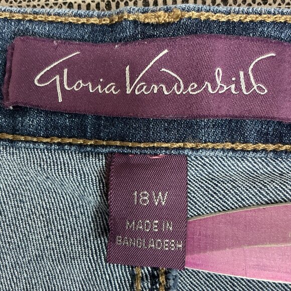 Gloria Vanderbilt Amanda Womens Size 18W Blue Mid-Rise Classic Fit Denim Jeans - Picture 3 of 11